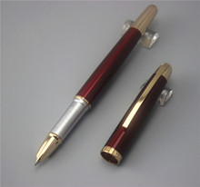 Vermelho jinhao 606 caneta fonte de metal alta qualidade canetas presente do negócio escola material de escritório estudantes presente com 5 pçs tinta sac 2024 - compre barato