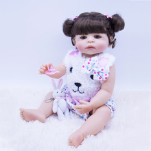 2019 Exclusive new reborn baby vinyl skin doll Curly hair girl babies dolls toys For kids Bed Time Playmate Photo props 55 cm 2024 - buy cheap