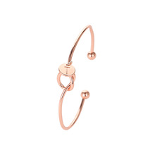 Simple Alphabet Letter A R C K Y W S T Knot  Rose Gold Opening Adjustable Bangles for Women 2024 - buy cheap