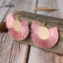 Louleur Red Pink Black Drop Earrings For Women Long Tassel Earrings Big Statement Gold Earrings Boho Indian Jewelry 2019 Summer 2024 - buy cheap