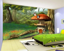 Beibehang Personalizado papel de parede 3d mural de fotos criativo simples conto de fadas mundo mushroom house quarto fundo papel de parede das crianças 2024 - compre barato