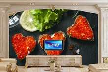 Большие 3d фрески, обои с изображением морской еды, сердца, еды, для гостиной, телевизора, спальни, ресторана, кухни, настенные бумаги, домашний декор 2024 - купить недорого