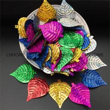 50g/lot PVC Large Leaf Sequins 30*35mm Sewing DIY Christmas Accessories For Crafts Leaves With 2 Holes Mix Laser Colors Confetti 2024 - buy cheap