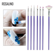 ROSALIND Nail Art Brushes 7PCS/Set Dotting Drawing Pen Gel DIY Purple Painting Design of Nail Tip Manicure Decoration Tools 2024 - buy cheap