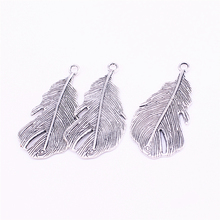 Sweet Bell 10pcs 25*47mm Antique   Metal Pendant Leaves Charms Jewelry Findings Accessories for DIY 2D234 2024 - buy cheap