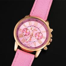 Fashion Geneva Roman Numerals Leather Analog Quartz Watch Casual Couple Watch Wrist Watches 2024 - compre barato
