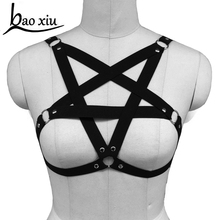 Arnés bondage con correa Sexy para mujer, cinturones elásticos para el cuerpo, gótico, Harajuku, pentagrama, ropa de fiesta, sujetador, corsé 2024 - compra barato