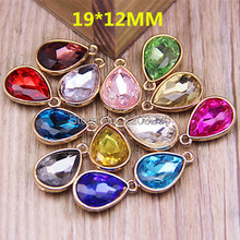 2015 Newest Trendy Crystal necklace charms Alloy rhineston pendant water droplets shape floating locket diy jewelry decoration 2024 - buy cheap