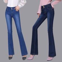Calça jeans feminina plus size, cintura alta, respirável, fecho slim 2024 - compre barato