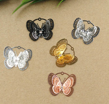 30*25mm Filigree Butterlfy Charms Connectors Blanks Metal Bu Yao Hair Sticks DIY Jewelry Accessories Findings Multi-color 2024 - buy cheap