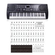 Transparent Piano Sticker 54 61 88 Keys Electronic Keyboard Key Stave Note Stickers For White Keys 2024 - buy cheap