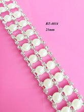 Free shipping 1yard DIY rhinestonel trim for bridal neckline lace sash wedding sash Wedding belt (RT-4034) 2024 - buy cheap