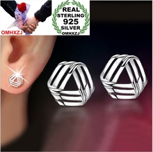 OMH wholesale Fashion jewelry geometry triangle Lovely flow rhyme 925 sterling silver Stud earrings YS58 2024 - buy cheap