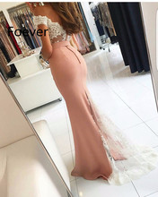 Robe De Soiree Mermaid Satin Ladies Evening Dresses 2019 Lace Off the Shoulder Sexy Backless Customizable Women Evening Gowns 2024 - buy cheap