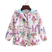 Girls Sunscreen Jackets Summer Children Coat Casual Hooded Outerwear For Girls Fashion Hand Painted Baby kids Sunscreen Clothing 2024 - buy cheap
