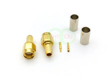 1000pcs gold-plated SMA male crimp connector for RG58 RG142 LMR195 RG400 cable 2024 - buy cheap