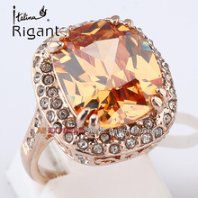 A1-R3040 Italina Rigant Simulated Gemstone Solitaire Engangement Wedding Ring CZ 18KGP Jewelry Size 5.5-9 2024 - buy cheap