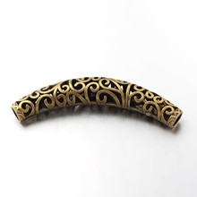 100pc 66x12x10mm Tibetan Style Alloy Hollow Curved Tube Beads Antique Bronze For DIY Jewelry Making Handicrafts Supplies 2024 - buy cheap