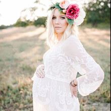 Реквизит для фотосъемки при беременности хлопковая одежда для беременных кружевные платья Модная одежда для беременных кружевное вязаное платье для беременных 2024 - купить недорого