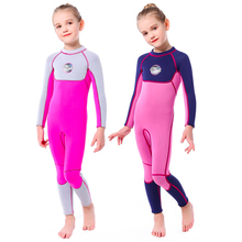 2019 Kids One Piece Swimsuit 3mm Neoprene Long Sleeve Wetsuit Diving Suit Boys Girls Bathing Suit  Swimwear Surfing Rash Guard 2024 - buy cheap