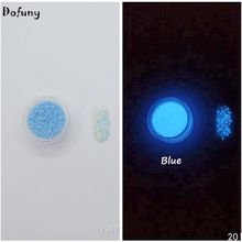 Purpurina luminosa para uñas, polvo fluorescente para decoración de uñas, brilla en la oscuridad, Color azul 2024 - compra barato