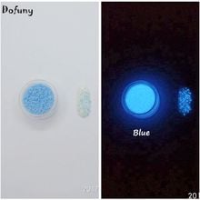 Luminous Nail Glitter Pó, Pó Fluorescente DIY Brilhante Nail Art Glow In The Sand Escuro, cor: Azul 2024 - compre barato