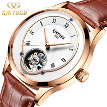 Tourbillon KINYUED Watch Luxury Brand New Men Automatic Mechanical Watches Leather Rose Gold Self-Wind  Designer Mens Wristwatch 2024 - buy cheap