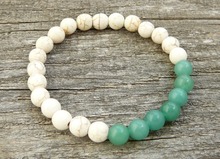 SN0334 Women Mens Unisex Bracelet Meditation Yoga beaded howlite Green Aventurine bracelet 2024 - buy cheap