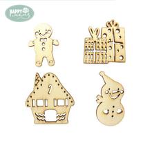 Happymems Christmas Theme Wood Shapes 24pcs/lot laser cut Wood Crafts Scrapbooking Embellishment DIY Wood Craft 2024 - buy cheap