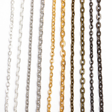 Cadenas de latón chapadas en bronce plateado, 5 m/lote, 2x3mm, 3x4mm, para joyería DIY 2024 - compra barato