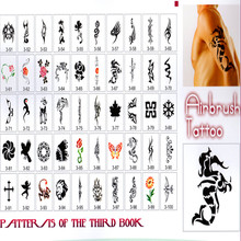 100 дизайн книга 3 золотой Феникс спрей Body Art Краски трафарет для макияжа книги для временного аэрография татуировки макияж высокое качество 2024 - купить недорого