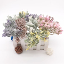 Mini flores artificiais de grama, 6 peças, para casamento, natal, decoração, faça você mesmo, scrapbooking, flores falsas 2024 - compre barato