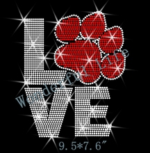 Free shipping hot fix rhinestones motif  transfer design  Rhinestone Transfer "Love animals paw print" 20PCS/lot 2024 - buy cheap