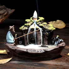 Backflow Incense Burner Home Decor Ceramic Smoke Backflow Incense Stick Holder Censer + 10Pcs Incense Cones 2024 - buy cheap