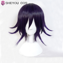 Game New Danganronpa V3: Killing Harmony Ouma Kokichi Short Purple Ombre Heat Resistant Hair Cosplay Wigs + Wig Cap 2024 - buy cheap