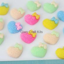 250 pcs kawaii 17mm pouco Arco Cabochão de Resina Coração pastel cores brilhantes táxis 2024 - compre barato