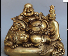 Hui88K751 Brass << #10 "de latón chino, feliz risa, Maitreya, Buda, Tigre, Yuanbao, Ruyi, estatua de moneda 2024 - compra barato
