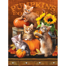 5D DIY Diamond Embroidery Four Lovely Kittens Full Square Diamond Painting Rhinestone Mosaic Decoration Pumpkins KBL 2024 - buy cheap