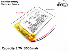Bateria de energia litro boa qualidade 3.7v, 3000mah 104060 de polímero de lítio/li-ion bateria para tablet pc bank, gps, mp3,mp4 2024 - compre barato