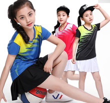 Tênis de mesa para meninas, camiseta masculina para crianças, saia de tênis de mesa para vôlei e badminton + conjunto de roupas de tênis 2024 - compre barato