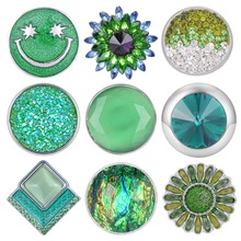 10 Uds. Nuevos estilos de broches de la serie verde, surtido de broches de jengibre de 18mm, amuletos de botón a presión, VN-1987 de joyería 2024 - compra barato