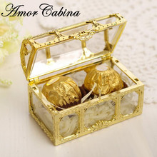 Creative personality wedding and party hollow transparent grid treasure candy box plastic gift boxes gold/silver 2024 - buy cheap