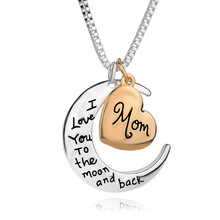 Gift For Mother I Love You To The Moon And Back Heart Necklace Pendant Thanksgiving Day Present For Mom Mother's Day Gift 2024 - buy cheap