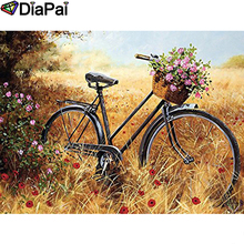 DIAPAI Diamond Painting 5D DIY 100% Full Square/Round Drill "Bicycle flower" Diamond Embroidery Cross Stitch 3D Decor A24776 2024 - buy cheap
