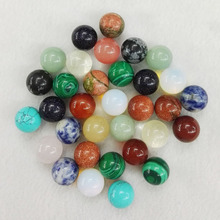Wholesale 50pcs/lot Natural Stone Ball Beads, 12mm Stone Bead Ball Decoration, No Hole Bead Mixed Color Stones Free Shipping 2024 - buy cheap