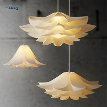 Arte deco branco lótus luzes pingente minimalismo cozinha sala de estar pendurado lâmpada da sala de jantar barra luminárias luminária dropshipping