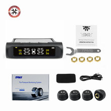 High Technology Solar Smart Car TPMS Tire Pressure Monitoring System Digital LCD Display Auto Security Alarm Systems 4 Sensors 2024 - buy cheap