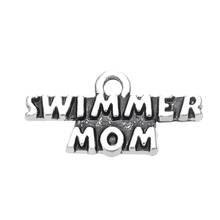 30PCS Silver Lettering Swimmer Mom Dangle Charm Sport Dangle Jewelry DIY Accessories For Bracelet&Necklace Jewelry 2024 - buy cheap