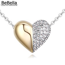 BeBella-collares con colgante de corazón hecho con cristales checos para niñas, regalo de Navidad, joyería de boda y novia 2024 - compra barato