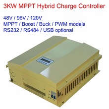 3000W/3KW 48V/96V/120V MPPT/BUCK/BOOST/PWM LCD Display Wind Solar(600W) Hybrid Charger Regulator Controller, Optional RS485 2024 - buy cheap